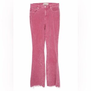 Free People We The Free Pink Corduroy Raw Hem Flare Jeans 29 short Petite